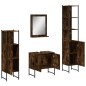 vidaXL Set de muebles de baño 4 piezas madera contrachapada roble humo vidaXL Set de muebles de baño 4 piezas madera contrachapada roble humo
