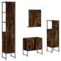 vidaXL Set de muebles de baño 4 piezas madera contrachapada roble humo vidaXL Set de muebles de baño 4 piezas madera contrachapada roble humo
