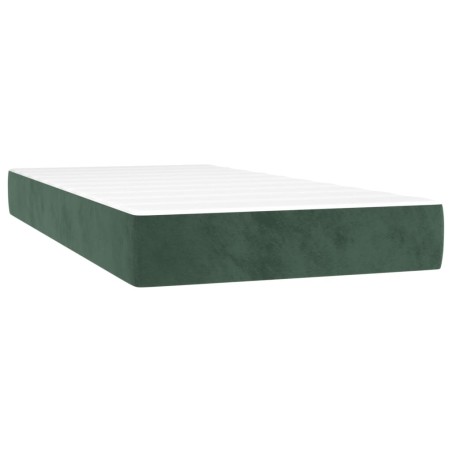 vidaXL Colchón muelles ensacados terciopelo verde oscuro 90x200x20cm