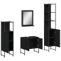 vidaXL Juego de muebles de baño 4 piezas madera de ingeniería negro vidaXL Juego de muebles de baño 4 piezas madera de ingeniería negro