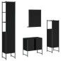 vidaXL Juego de muebles de baño 4 piezas madera de ingeniería negro vidaXL Juego de muebles de baño 4 piezas madera de ingeniería negro