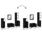 vidaXL Juego de muebles de baño 4 piezas madera de ingeniería negro vidaXL Juego de muebles de baño 4 piezas madera de ingeniería negro