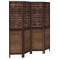 vidaXL Biombo separador de 4 paneles madera paulownia marrón oscuro vidaXL Biombo separador de 4 paneles madera paulownia marrón oscuro