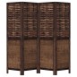 vidaXL Biombo separador de 4 paneles madera paulownia marrón oscuro vidaXL Biombo separador de 4 paneles madera paulownia marrón oscuro