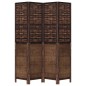 vidaXL Biombo separador de 4 paneles madera paulownia marrón oscuro vidaXL Biombo separador de 4 paneles madera paulownia marrón oscuro
