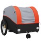 vidaXL Remolque para bicicleta hierro negro y naranja 30 kg vidaXL Remolque para bicicleta hierro negro y naranja 30 kg