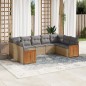 vidaXL Set de sofás de jardín 9 pzas con cojines ratán sintético beige vidaXL Set de sofás de jardín 9 pzas con cojines ratán sintético beige
