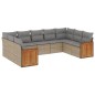 vidaXL Set de sofás de jardín 9 pzas con cojines ratán sintético beige vidaXL Set de sofás de jardín 9 pzas con cojines ratán sintético beige