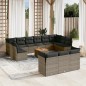 vidaXL Set de sofás de jardín 14 pzas con cojines ratán sintético gris vidaXL Set de sofás de jardín 14 pzas con cojines ratán sintético gris