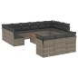 vidaXL Set de sofás de jardín 14 pzas con cojines ratán sintético gris vidaXL Set de sofás de jardín 14 pzas con cojines ratán sintético gris