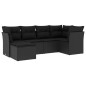 vidaXL Set de sofás de jardín 6 piezas y cojines ratán sintético negro vidaXL Set de sofás de jardín 6 piezas y cojines ratán sintético negro