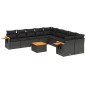 vidaXL Set de sofás de jardín 11 pzas y cojines ratán sintético negro vidaXL Set de sofás de jardín 11 pzas y cojines ratán sintético negro