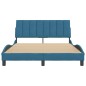 vidaXL Estructura de cama con cabecero terciopelo azul 140x190 cm vidaXL Estructura de cama con cabecero terciopelo azul 140x190 cm
