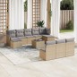 vidaXL Set de sofás de jardín 11pzas con cojines ratán sintético beige vidaXL Set de sofás de jardín 11pzas con cojines ratán sintético beige