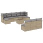 vidaXL Set de sofás de jardín 11pzas con cojines ratán sintético beige vidaXL Set de sofás de jardín 11pzas con cojines ratán sintético beige