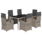 vidaXL Set comedor jardín 7 pzas y cojines ratán sintético gris vidaXL Set comedor jardín 7 pzas y cojines ratán sintético gris