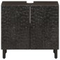vidaXL Armario de lavabo de baño madera maciza mango negro 62x33x58 cm vidaXL Armario de lavabo de baño madera maciza mango negro 62x33x58 cm