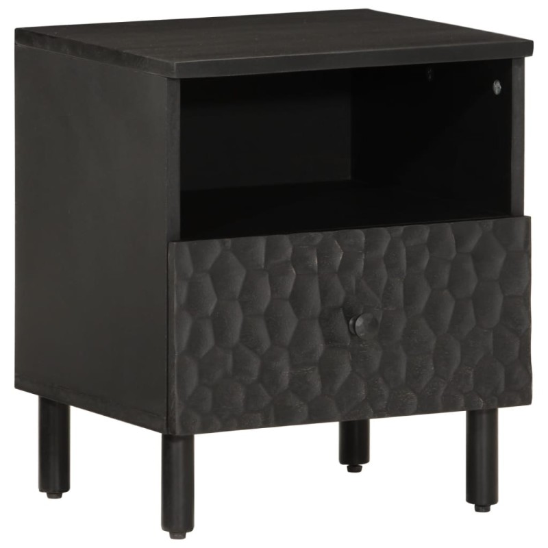 vidaXL Mesita de noche de madera maciza de mango negra 40x33x46 cm vidaXL Mesita de noche de madera maciza de mango negra 40x33x46 cm