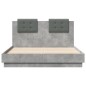 vidaXL Estructura cama con cabecero luces LED gris hormigón 120x190 cm vidaXL Estructura cama con cabecero luces LED gris hormigón 120x190 cm