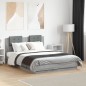 vidaXL Estructura cama con cabecero luces LED gris Sonoma 120x190 cm vidaXL Estructura cama con cabecero luces LED gris Sonoma 120x190 cm