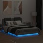 vidaXL Estructura cama con cabecero luces LED gris Sonoma 120x190 cm vidaXL Estructura cama con cabecero luces LED gris Sonoma 120x190 cm