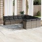 vidaXL Set de sofás de jardín 11 pzas y cojines ratán sintético gris vidaXL Set de sofás de jardín 11 pzas y cojines ratán sintético gris