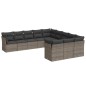 vidaXL Set de sofás de jardín 11 pzas y cojines ratán sintético gris vidaXL Set de sofás de jardín 11 pzas y cojines ratán sintético gris