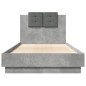 vidaXL Estructura de cama cabecero luces LED gris hormigón 90x190 cm vidaXL Estructura de cama cabecero luces LED gris hormigón 90x190 cm