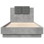 vidaXL Estructura de cama cabecero luces LED gris hormigón 75x190 cm vidaXL Estructura de cama cabecero luces LED gris hormigón 75x190 cm
