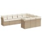 vidaXL Juego de sofás jardín con cojines beige 10 pzas ratán sintético vidaXL Juego de sofás jardín con cojines beige 10 pzas ratán sintético