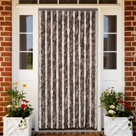 vidaXL Cortina antimoscas chenilla beige y marrón claro 100x200 cm