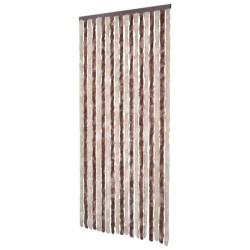 vidaXL Cortina antimoscas chenilla beige y marrón claro 100x200 cm