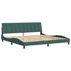 vidaXL Estructura cama con cabecero terciopelo verde oscuro 200x200 cm