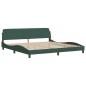 vidaXL Estructura cama con cabecero terciopelo verde oscuro 200x200 cm