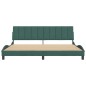 vidaXL Estructura cama con cabecero terciopelo verde oscuro 200x200 cm
