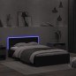 vidaXL Estructura de cama con cabecero y luces LED negro 135x190 cm