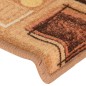 vidaXL Alfombrilla autoadhesiva de escalera 15 uds beige 65x21x4 cm vidaXL Alfombrilla autoadhesiva de escalera 15 uds beige 65x21x4 cm