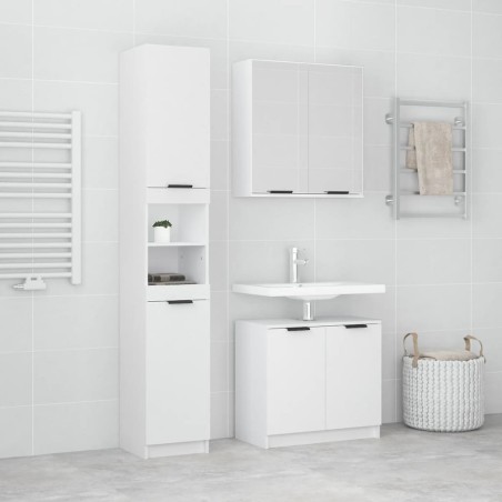 vidaXL Set de muebles de baño 3 piezas madera contrachapada blanco