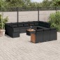 vidaXL Set de sofás de jardín y cojines 14 pzas ratán sintético negro vidaXL Set de sofás de jardín y cojines 14 pzas ratán sintético negro