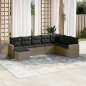 vidaXL Set de sofás de jardín 8 pzas y cojines ratán sintético gris vidaXL Set de sofás de jardín 8 pzas y cojines ratán sintético gris