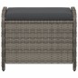 vidaXL Taburete de jardín con cojín ratán sintético gris 58x46x46 cm vidaXL Taburete de jardín con cojín ratán sintético gris 58x46x46 cm