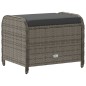 vidaXL Taburete de jardín con cojín ratán sintético gris 58x46x46 cm vidaXL Taburete de jardín con cojín ratán sintético gris 58x46x46 cm