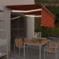 vidaXL Toldo automático persiana LED sensor viento naranja marrón 4x3m vidaXL Toldo automático persiana LED sensor viento naranja marrón 4x3m
