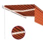 vidaXL Toldo automático persiana LED sensor viento naranja marrón 4x3m vidaXL Toldo automático persiana LED sensor viento naranja marrón 4x3m