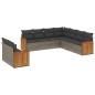 vidaXL Set de muebles de jardín 9 pzas y cojines ratán sintético gris vidaXL Set de muebles de jardín 9 pzas y cojines ratán sintético gris