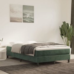vidaXL Colchón muelles ensacados terciopelo verde oscuro 120x200x20 cm