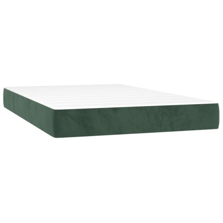 vidaXL Colchón muelles ensacados terciopelo verde oscuro 120x200x20 cm