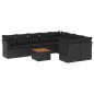 vidaXL Set de sofás de jardín 10 pzas cojines ratán sintético negro vidaXL Set de sofás de jardín 10 pzas cojines ratán sintético negro
