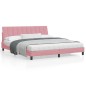 vidaXL Estructura de cama con cabecero de terciopelo rosa 180x200 cm vidaXL Estructura de cama con cabecero de terciopelo rosa 180x200 cm