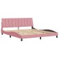 vidaXL Estructura de cama con cabecero de terciopelo rosa 180x200 cm vidaXL Estructura de cama con cabecero de terciopelo rosa 180x200 cm